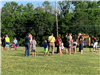 Kids and parents in line to play a game