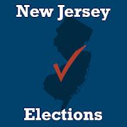 NJ Elections with the shape of the state and a checkmark