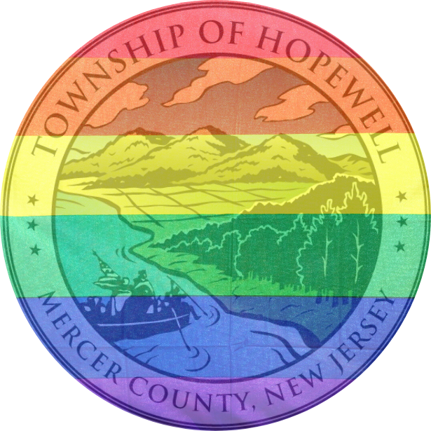 Township seal with multiple colors of pride