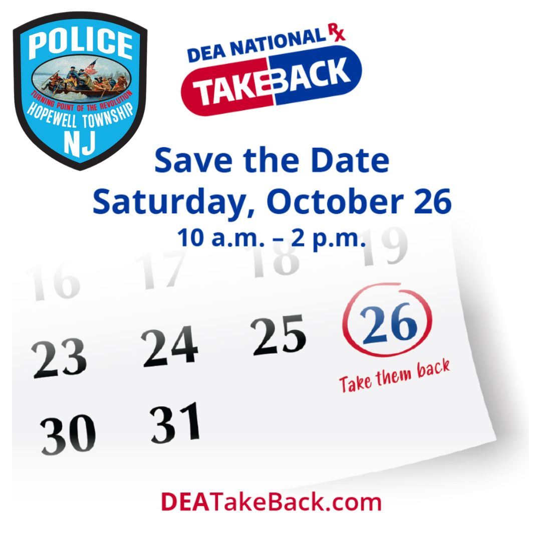 DEA Take back day Oct 26 from 10am to 2pm. Drop off your unwanted drugs