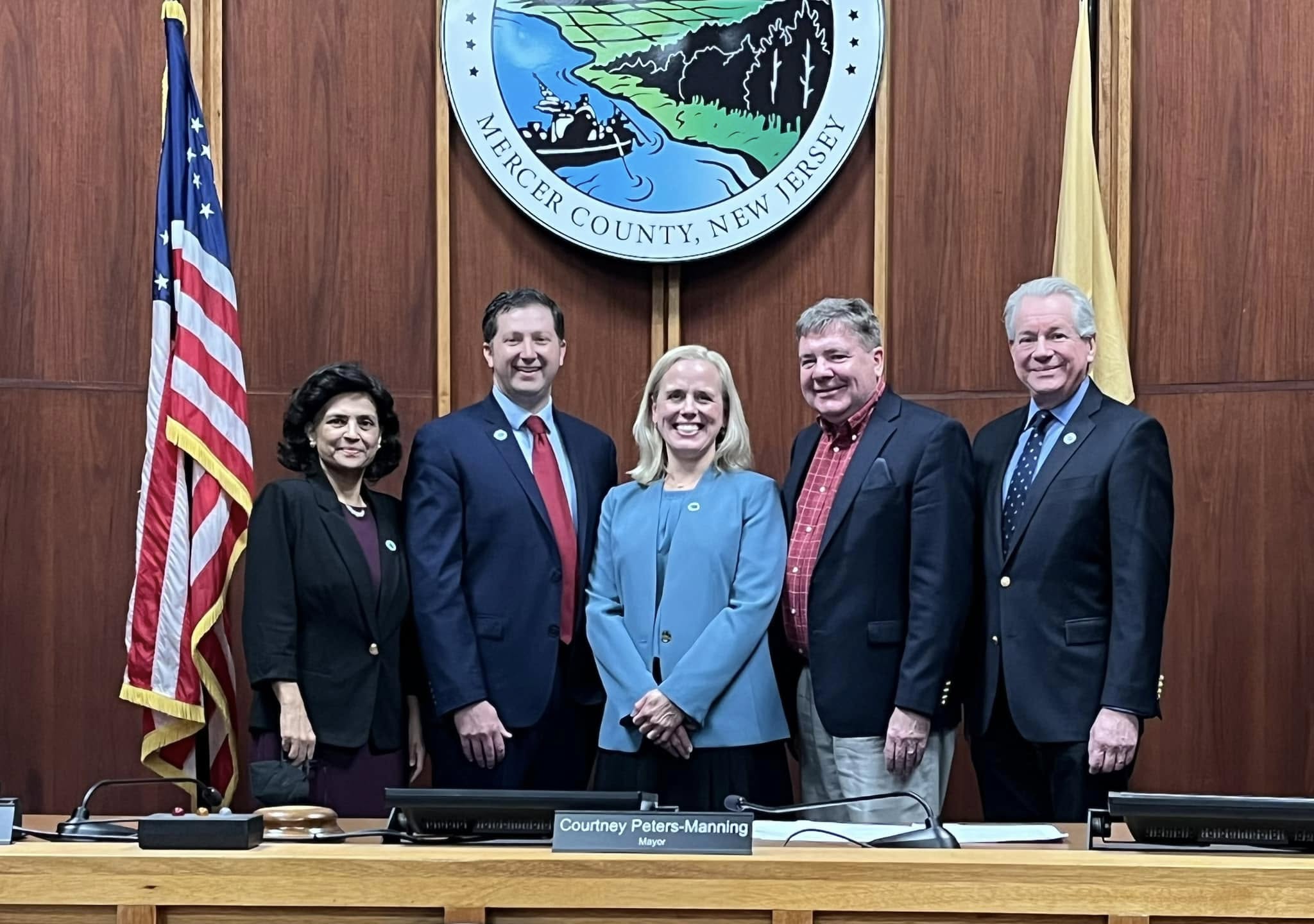 2025 Township Committee on dais at swearing in January 2025