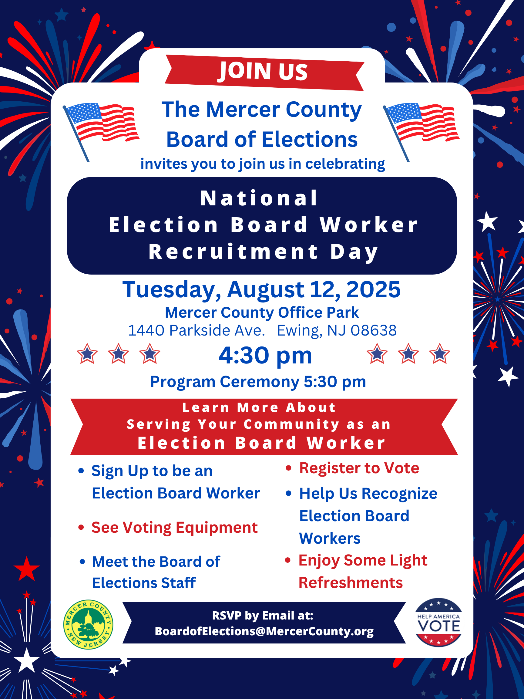 National Election Board Worker Recruitment Day 2025 Flyer