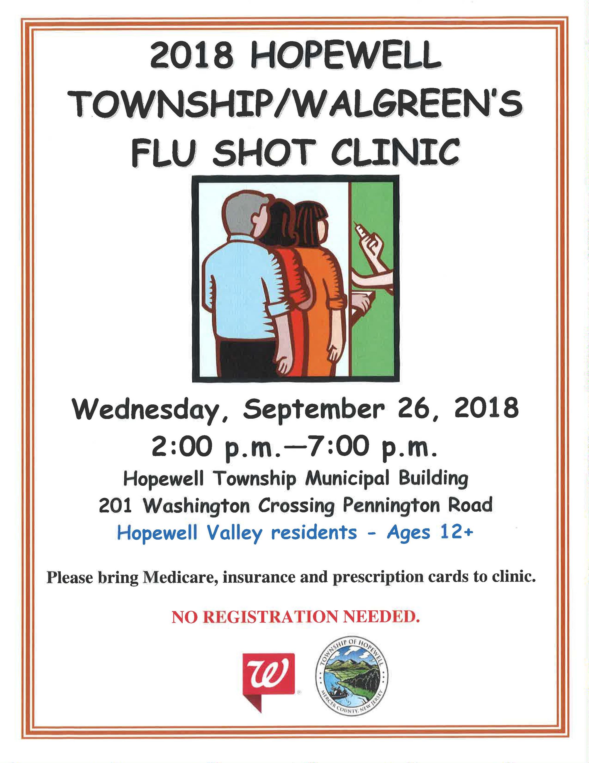 2018 Flu Shot Clinic Flyer with Event Details