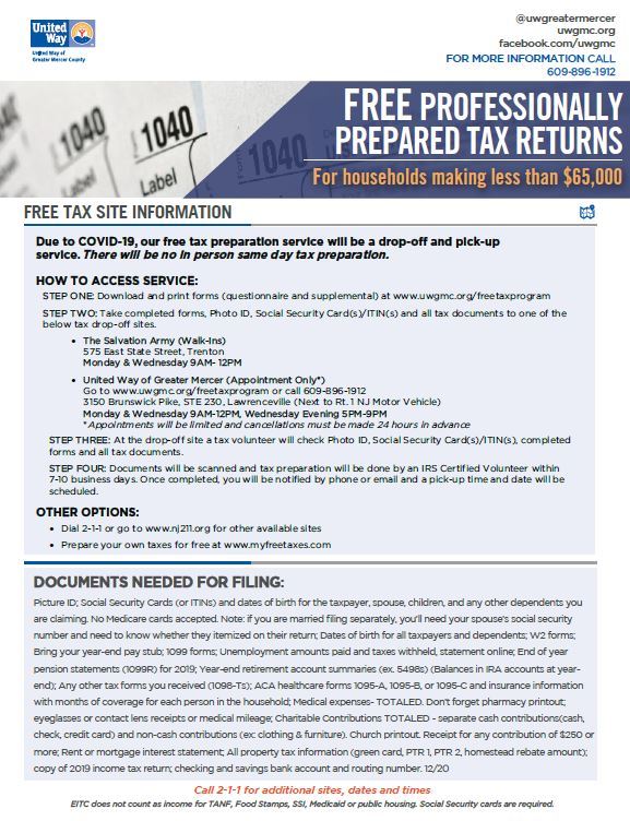 free tax prep information from the United Way