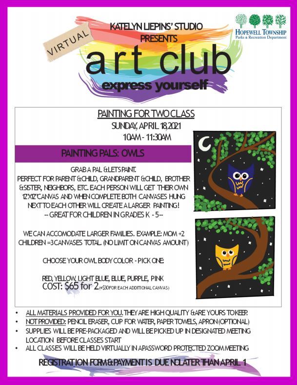art club class owl 