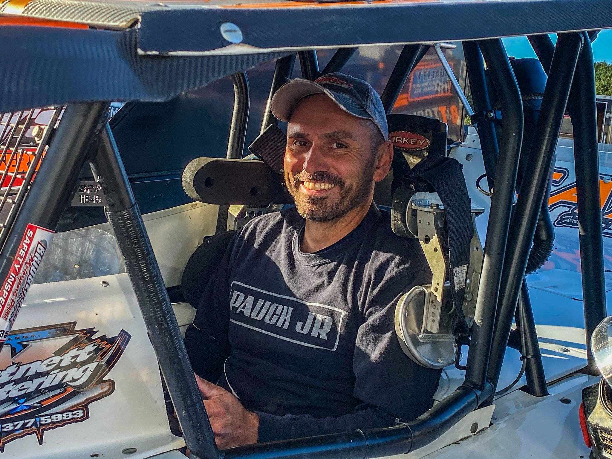 Steve Harbat in a car