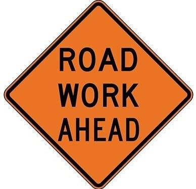 road work ahead sign