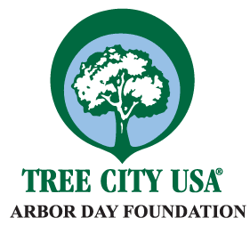 tree city USA logo of a tree in a circle with Arbor Day Foundation