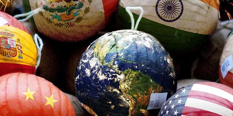 Picture of colorful balls which are fireworks