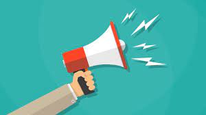 cartoon hand holding a megaphone