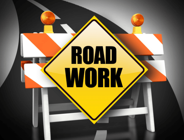 Road work cartoon sign image