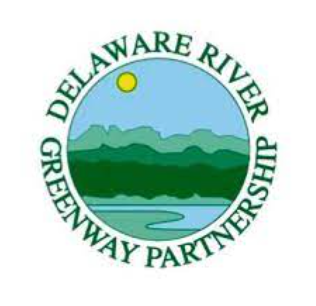 Delaware River Greenway Partnership logo, image of the river