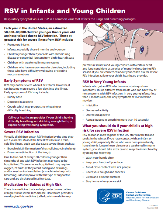 RSV fact sheet for infants and young children 