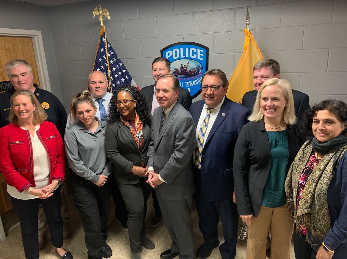 NJ Assembly Speaker Coughlin with Township Committee members, police, and other local elected offici