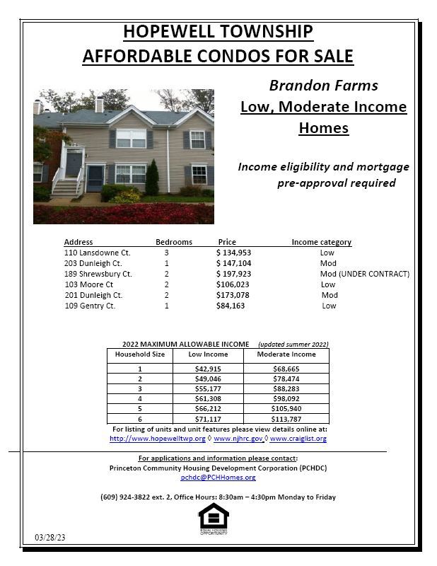 Affordable housing available in brandon farms list plus guidelines to qualify to purchase
