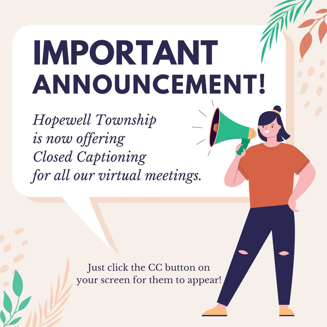 cartoon image of a woman holding a megaphone saying Important Announcement- closed captioning availa
