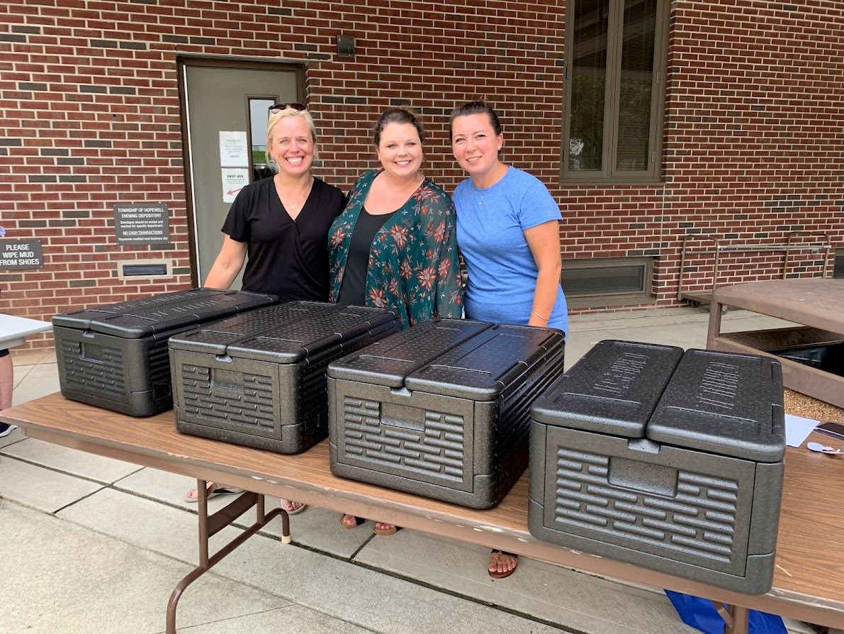 Seniors celebrating senior citizens day with ice cream