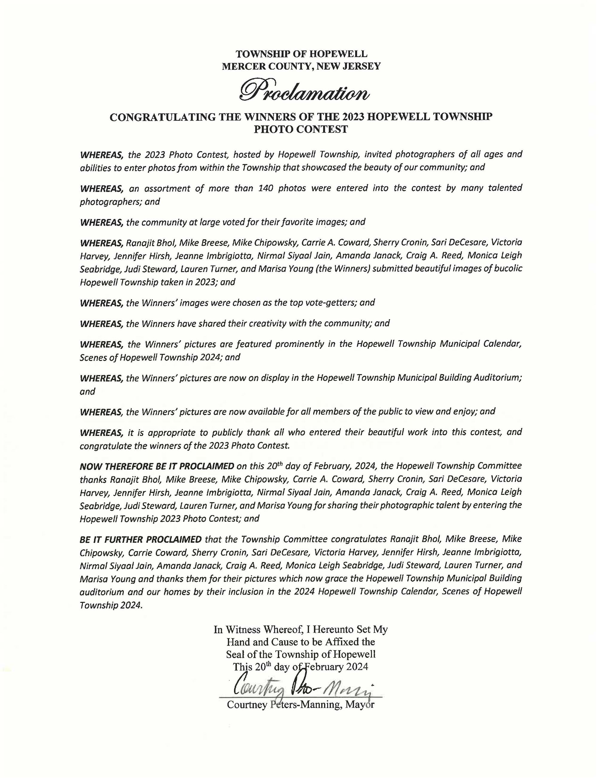 2023 Photo Contest Proclamation