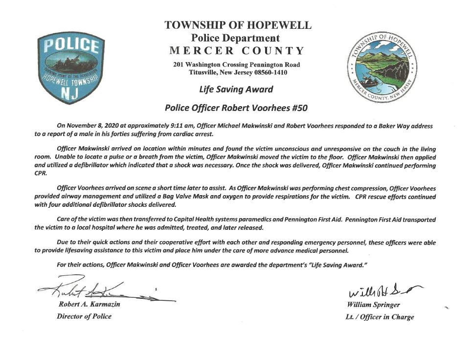 Voorhees award citation