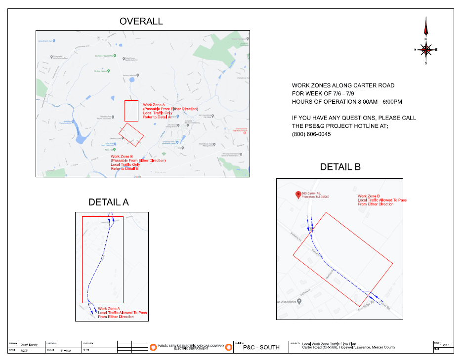 Carter Rd construction map week of july 6