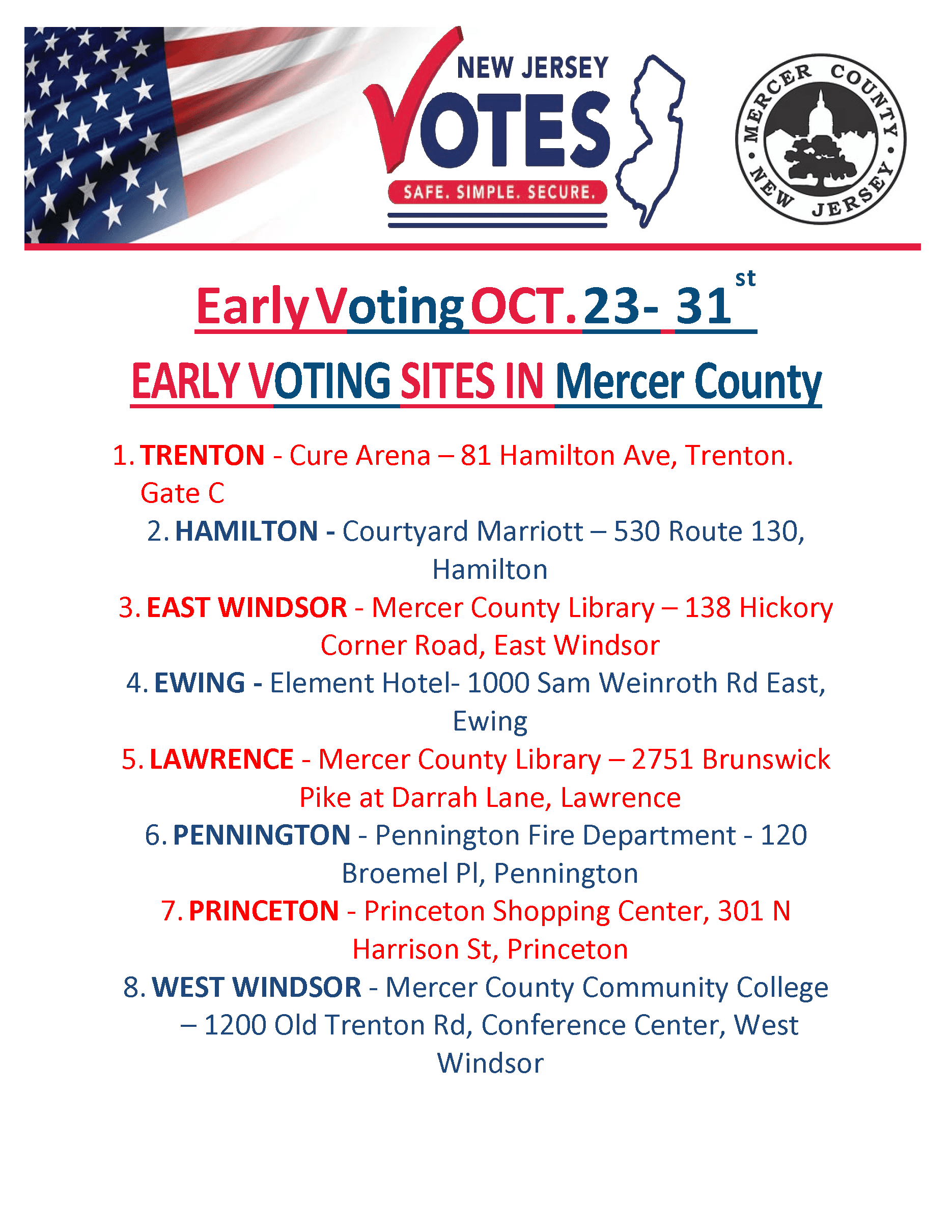Early Voting flyer