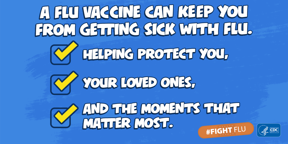 A picture of talking about the importance of getting the flu vaccine.
