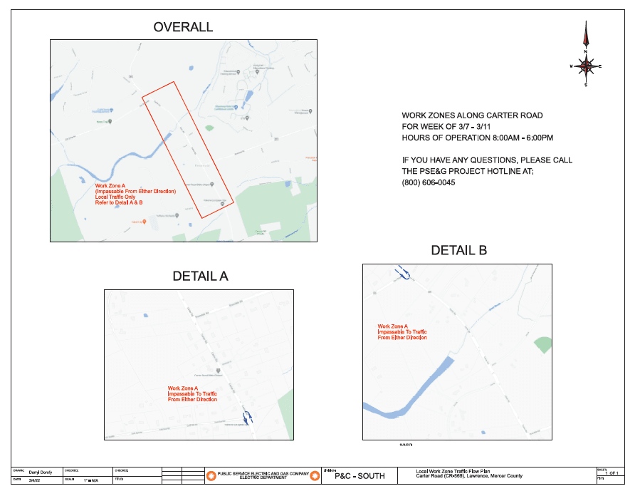 map of carter road construction by PSE&G