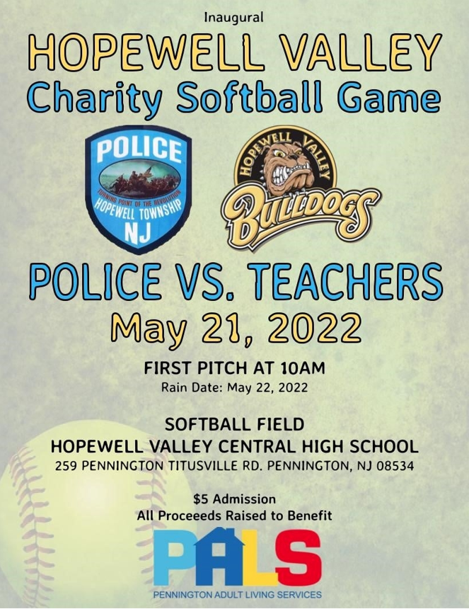 charity softball game between the police and teachers from HVRSD to benefit PALS on Main on May 21